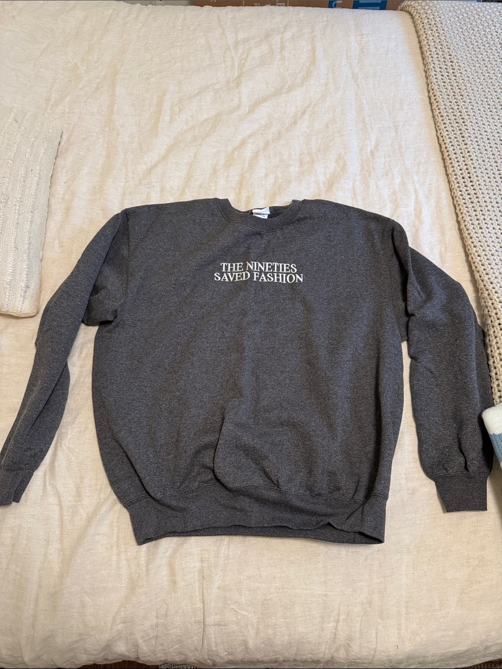 Sisters  + Seekers Charcoal Crewneck - 'The Nineties Saved Fashion'